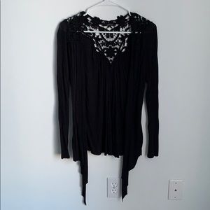 Open Black Lace Cardigan